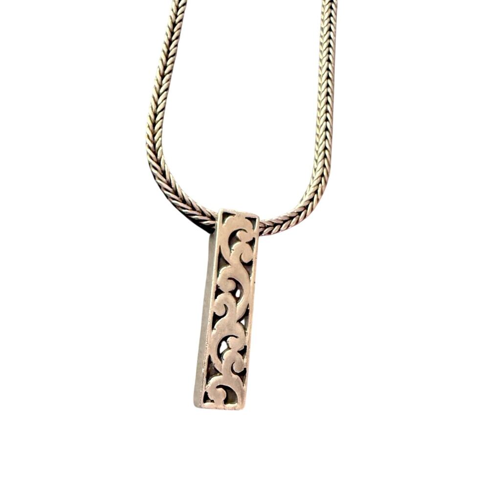 Lois Hill 925 Sterling Silver Foxtail Chain Pendant Necklace
